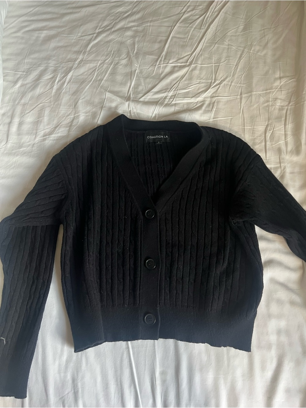 Coalition LA Black Button Cardigan